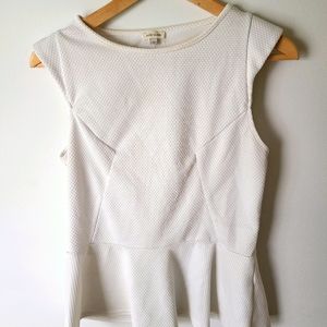 White peplum top